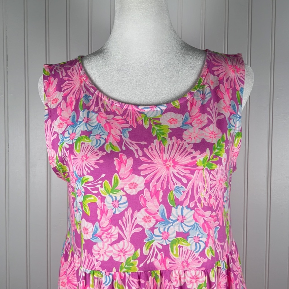 Lilly Pulitzer tiered floral print dress | 100%  cotton